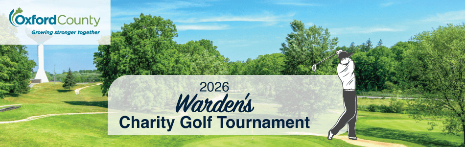 2026 Warden's Charity Golf Tournament Header image of golf course.