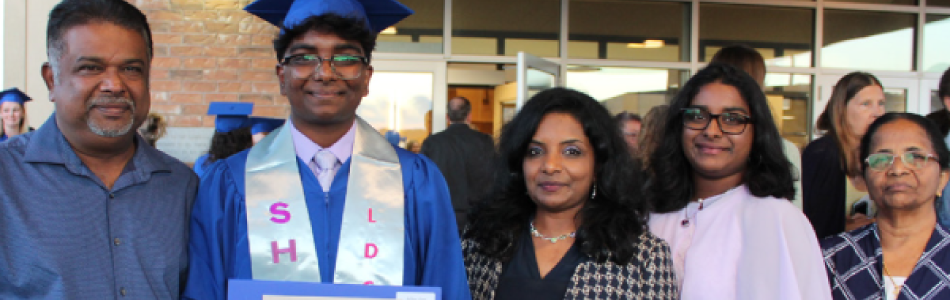 Family with graduating student.